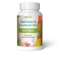 Картинка с Chewable Multiple Vitamins plus Iron – Herbasaurs / Детские жевательные витамины - Витазаврики NSP